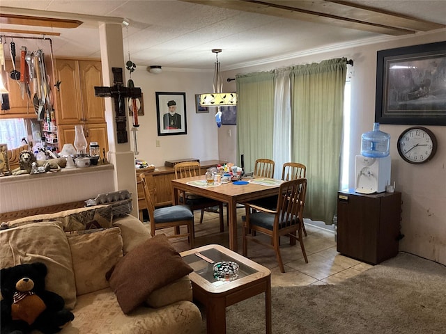 50523 US Highway 93 # 44, Polson, MT 59860 - dining room featuring crown molding, light tile patterned floors, and light colored carpet