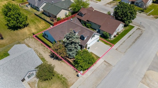 142 Thomas St, Hamilton, MT 59840 - aerial view of residential area with property parcel outlined