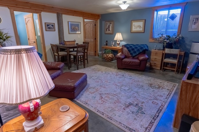 347 Upper Ross Gulch Rd, Townsend, MT 59644 - living area with concrete flooring