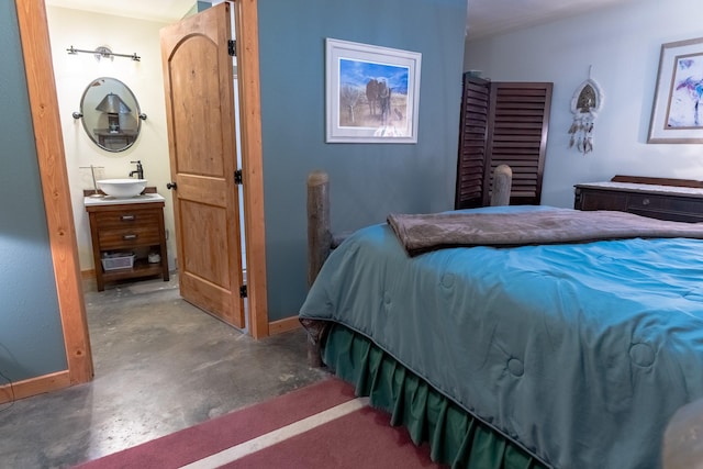 347 Upper Ross Gulch Rd, Townsend, MT 59644 - bedroom featuring concrete floors and a sink