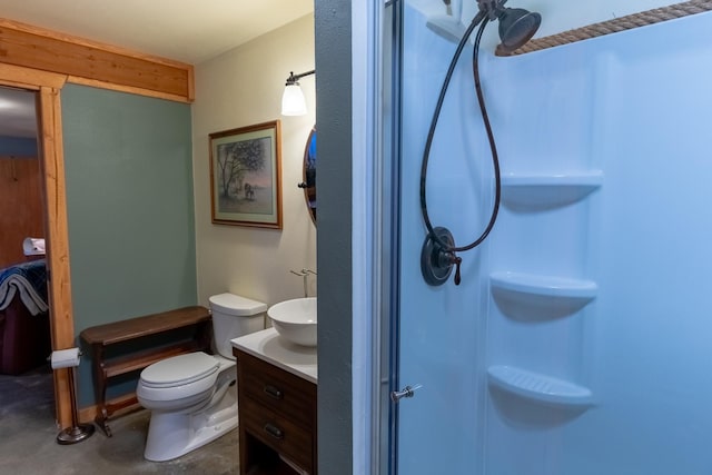 347 Upper Ross Gulch Rd, Townsend, MT 59644 - full bath featuring vanity, a stall shower, and concrete flooring