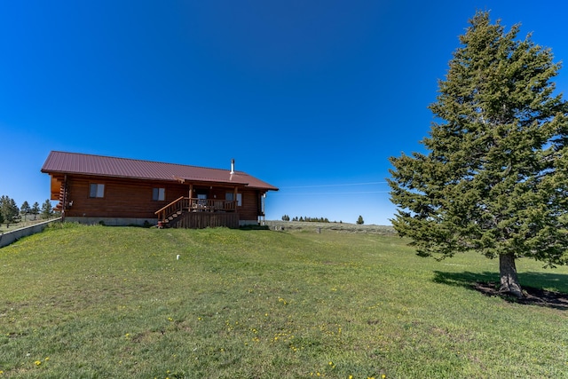 347 Upper Ross Gulch Rd, Townsend, MT 59644 - view of grassy yard with stairway