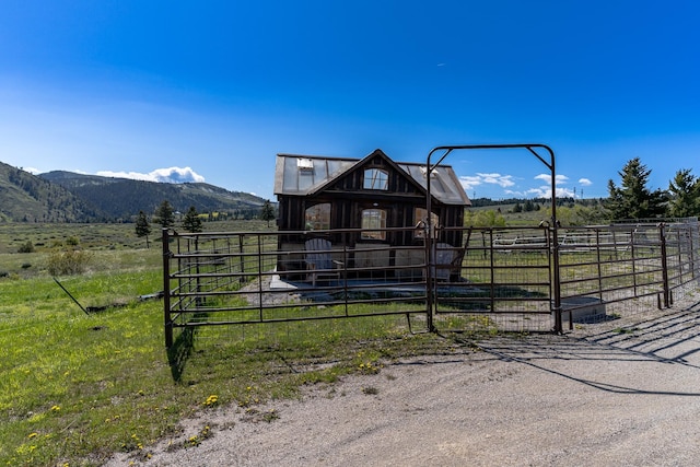 347 Upper Ross Gulch Rd, Townsend, MT 59644 - view of outdoor structure featuring a view of countryside, an exterior structure, and a mountain view