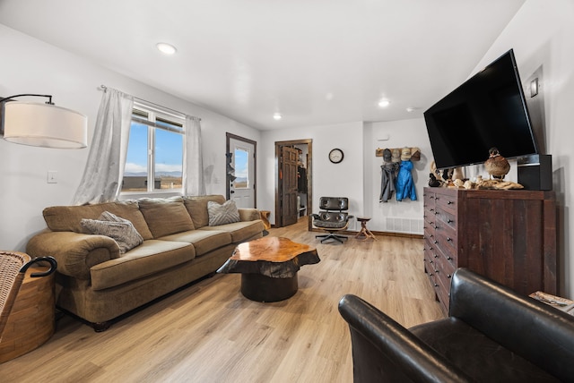 108 Timmons St, Dillon, MT 59725 - living room featuring light wood-style floors and recessed lighting