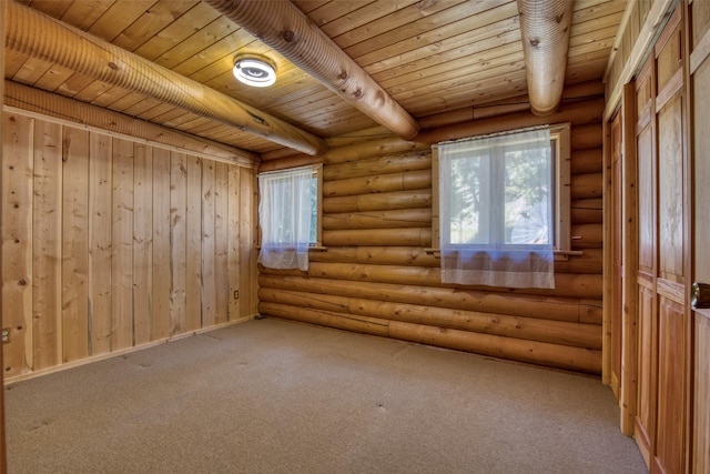 1795 E Fork Rd, Sula, MT 59871 - carpeted empty room with healthy amount of natural light and wood ceiling