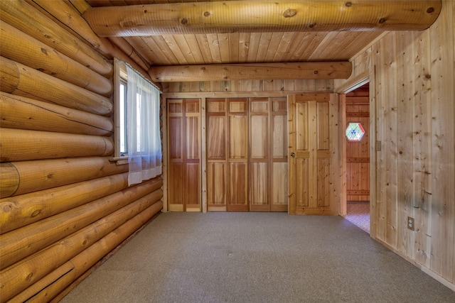 1795 E Fork Rd, Sula, MT 59871 - carpeted spare room with wood ceiling