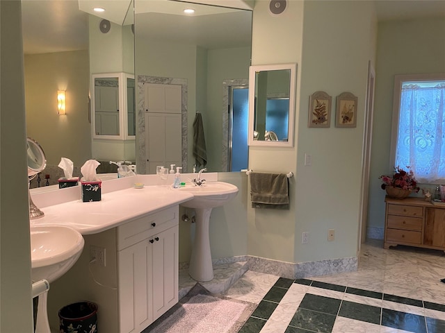 50-60 Willow Bend Ln, Cascade, MT 59421 - bathroom featuring baseboards, a sink, and recessed lighting