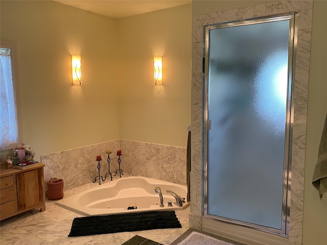 50-60 Willow Bend Ln, Cascade, MT 59421 - bathroom with a stall shower, a whirlpool tub, and vanity