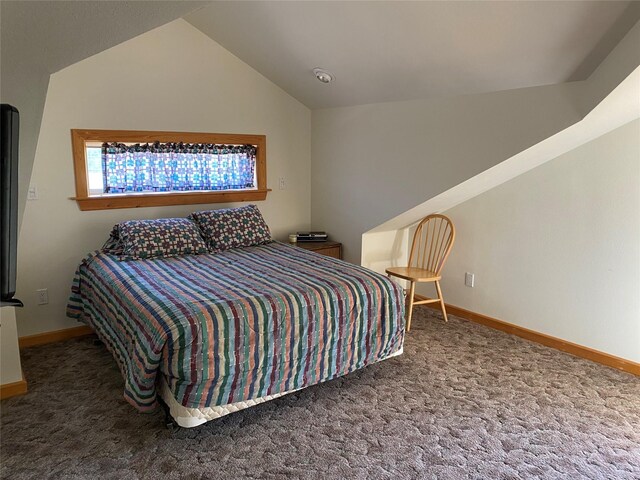 50-60 Willow Bend Ln, Cascade, MT 59421 - bedroom with carpet flooring, lofted ceiling, and baseboards