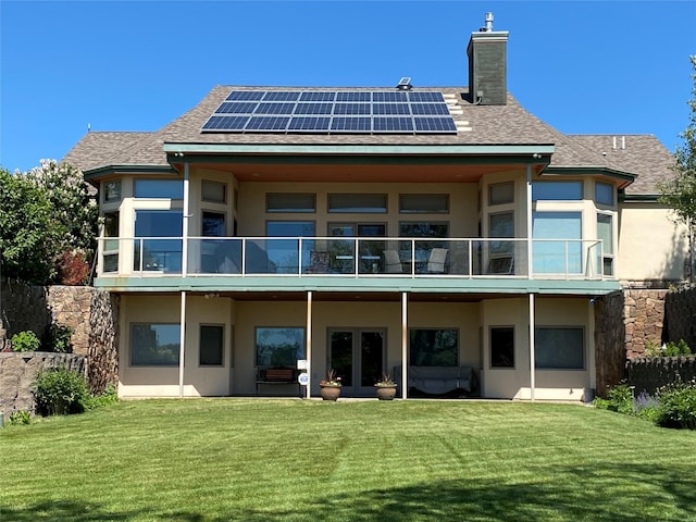 50-60 Willow Bend Ln, Cascade, MT 59421 - rear view of property with stucco siding and french doors