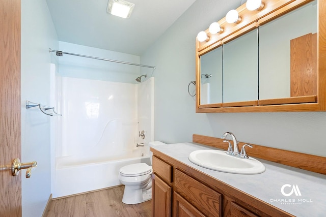 3036 Mchugh Ln, Helena, MT 59601 - full bathroom with vanity, shower / washtub combination, and wood finished floors