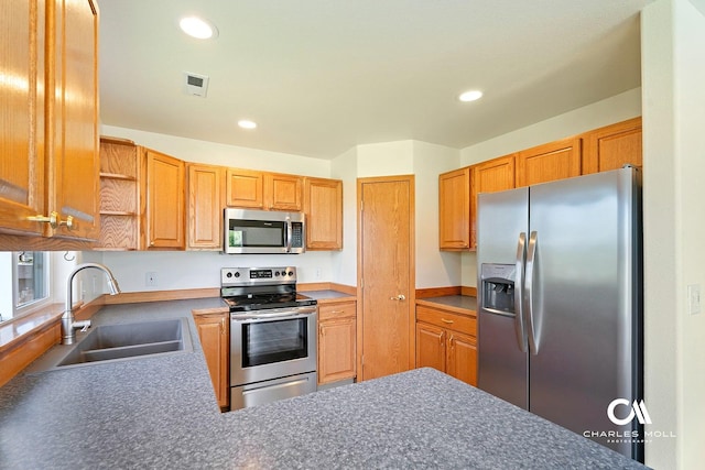 3036 Mchugh Ln, Helena, MT 59601 - kitchen featuring appliances with stainless steel finishes, recessed lighting, and open shelves