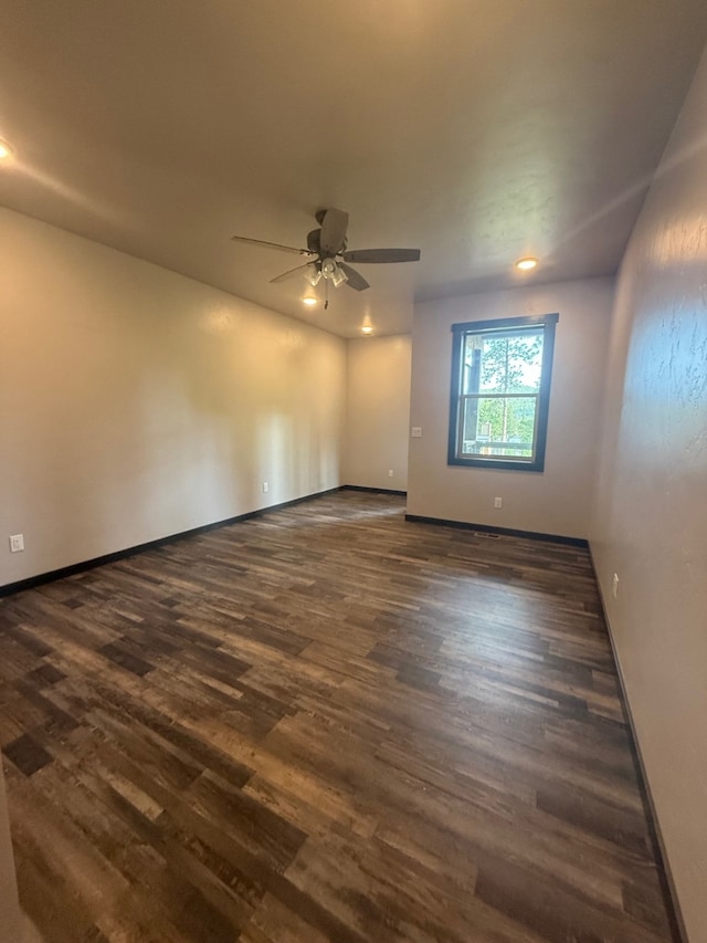 595 Grayling Rd, Lakeside, MT 59922 - spare room featuring dark wood finished floors and a ceiling fan