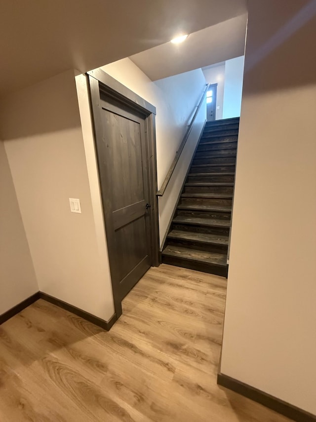 595 Grayling Rd, Lakeside, MT 59922 - stairway with wood finished floors and baseboards