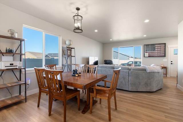 259 Meadow View Loop, East Helena, MT 59635 - dining area with light wood-style floors, baseboards, and recessed lighting