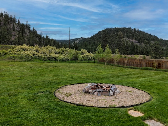 122 Bernie Rd, Alberton, MT 59820 - view of yard with a fire pit and a mountain view