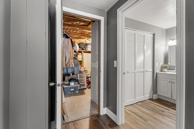 1861 E Broadway St, Missoula, MT 59802 - hall with wood finished floors and baseboards