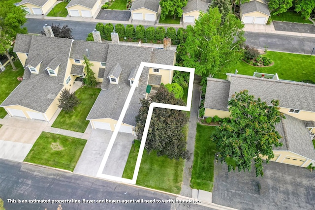 1861 E Broadway St, Missoula, MT 59802 - aerial view of residential area with property parcel outlined