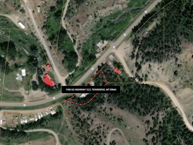 1160 US Highway 12 E, Townsend, MT 59644 - map / location featuring property boundaries highlighted