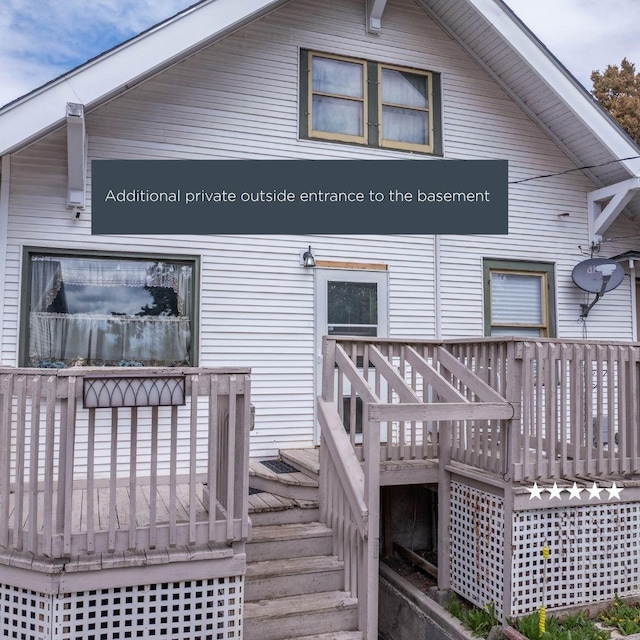 804 Broadway St, Townsend, MT 59644 - back of property featuring a deck and stairway