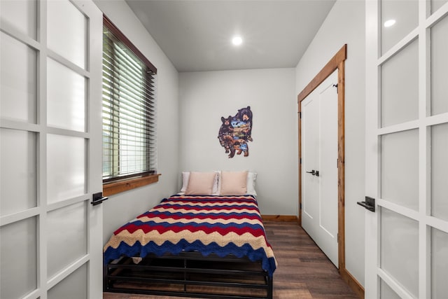 165 Lynx Ct, Seeley Lake, MT 59868 - bedroom featuring dark wood-style floors and recessed lighting
