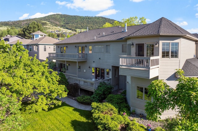 140 Fairway Dr, Missoula, MT 59803 - rear view of house featuring a balcony and a mountain view
