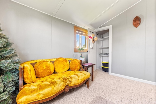 215 N Oak St, Townsend, MT 59644 - sitting room featuring vaulted ceiling and carpet