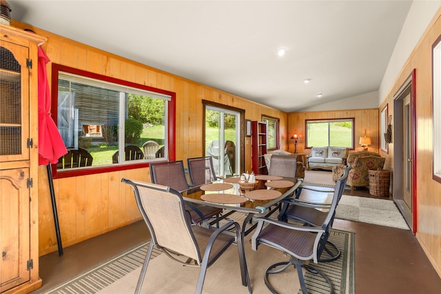 29 Gold Coin Rd, Hall, MT 59837 - dining space with vaulted ceiling and wooden walls
