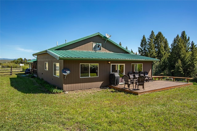 29 Gold Coin Rd, Hall, MT 59837 - rear view of property featuring a deck and metal roof