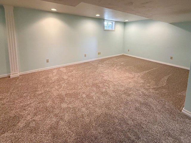 2201 6th Ave N, Great Falls, MT 59401 - basement featuring carpet, recessed lighting, and baseboards