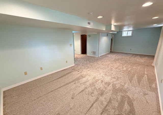 2201 6th Ave N, Great Falls, MT 59401 - below grade area with light colored carpet, recessed lighting, and baseboards