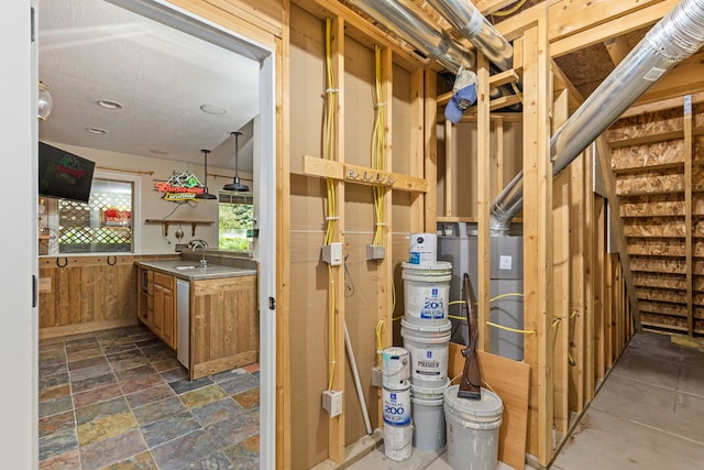 4200 13th Ave S, Great Falls, MT 59405 - below grade area with a sink and dark stone finish floors