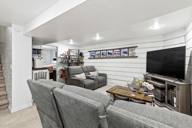 2713 5th Ave S, Great Falls, MT 59405 - living room featuring carpet floors, baseboards, and recessed lighting