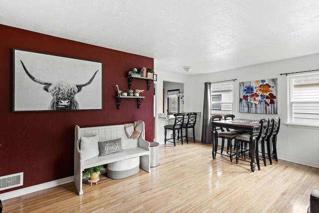 2713 5th Ave S, Great Falls, MT 59405 - living area featuring wood finished floors, a textured ceiling, and baseboards