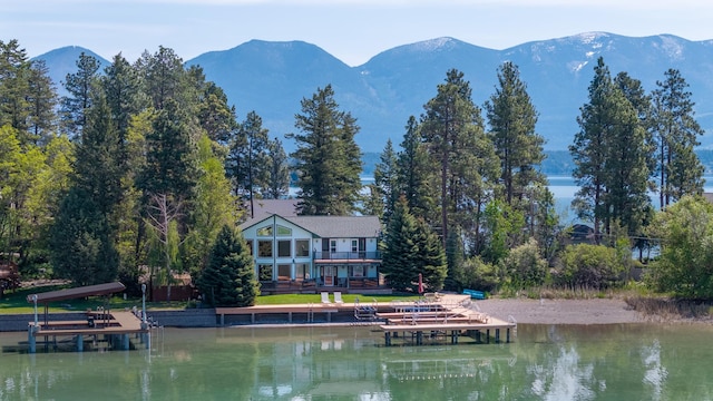 37817 Kings Point Rd, Polson, MT 59860 - view of mountain backdrop with a nearby body of water