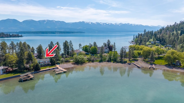 37817 Kings Point Rd, Polson, MT 59860 - aerial view of a water and mountain view