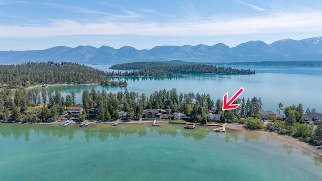 37817 Kings Point Rd, Polson, MT 59860 - bird's eye view of a water and mountain view