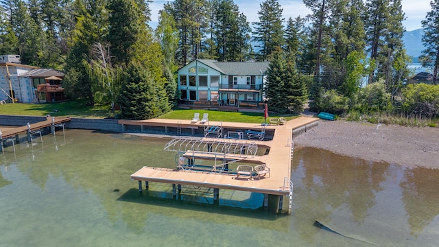 37817 Kings Point Rd, Polson, MT 59860 - dock area with boat lift and a water view
