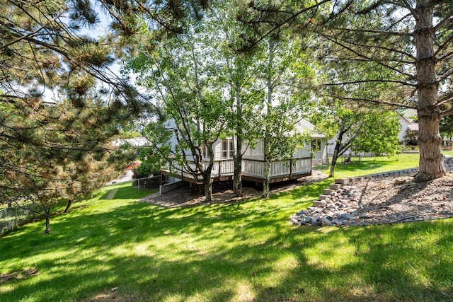 3721 Brandon Way, Missoula, MT 59803 - view of grassy yard featuring a wooden deck