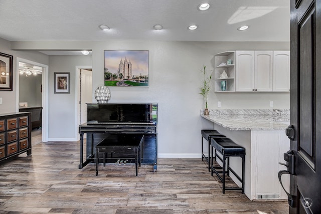 2 N Oregon St, Helena, MT 59601 - dining space with baseboards, wood finished floors, recessed lighting, and ceiling fan