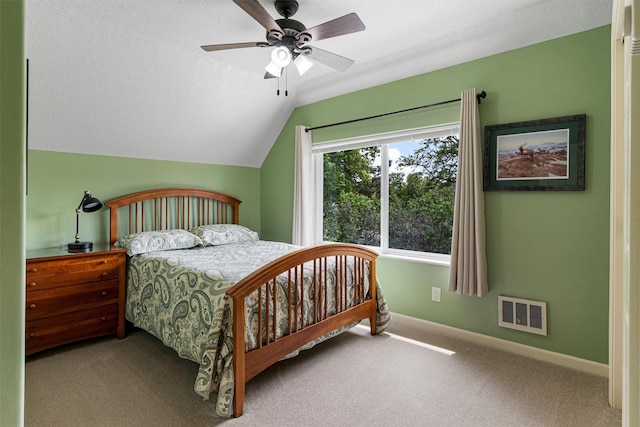 505 N 4th St, Hamilton, MT 59840 - carpeted bedroom with lofted ceiling, baseboards, and ceiling fan