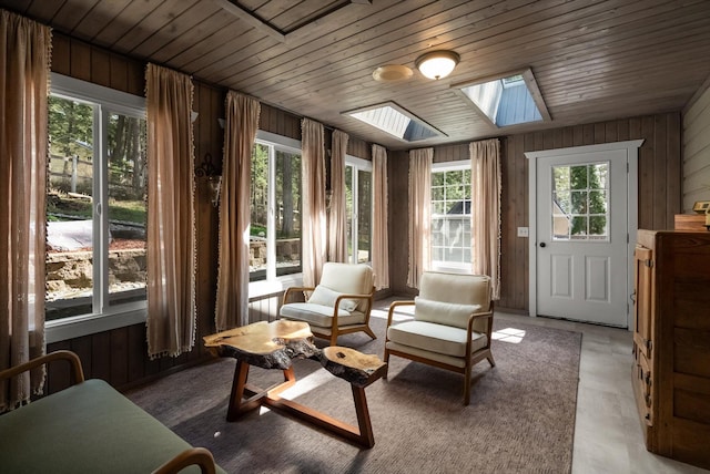 343 Deer Trl, Whitefish, MT 59937 - sunroom with a skylight and wood walls