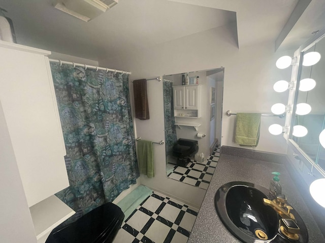 12 Country Club Dr Unit 16, Polson, MT 59860 - bathroom with vanity, a shower with shower curtain, and toilet