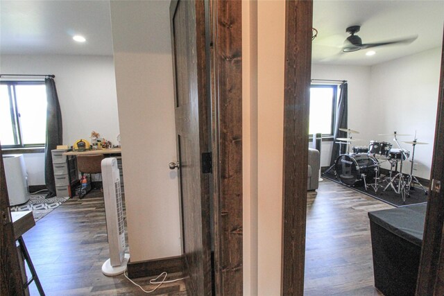 220 Columbia Meadows Dr, Columbia Falls, MT 59912 - corridor featuring wood finished floors and recessed lighting