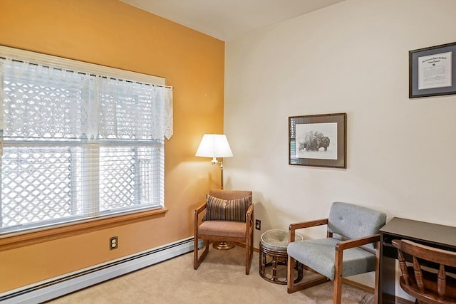1 Cherry Ct, Clancy, MT 59634 - living area featuring a baseboard heating unit and carpet