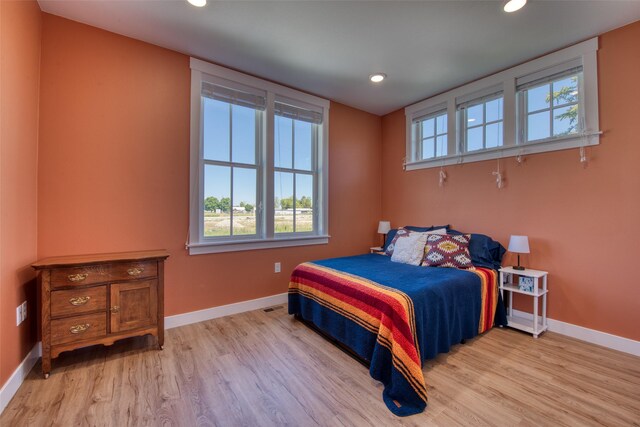 306 Mansion View Loop, Hamilton, MT 59840 - bedroom with light wood-style floors, recessed lighting, baseboards, and multiple windows