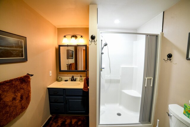265 Fisher Rd, Great Falls, MT 59405 - full bathroom with toilet, a stall shower, and vanity