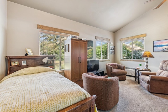 119 5th Ave W, Kalispell, MT 59901 - carpeted bedroom featuring lofted ceiling