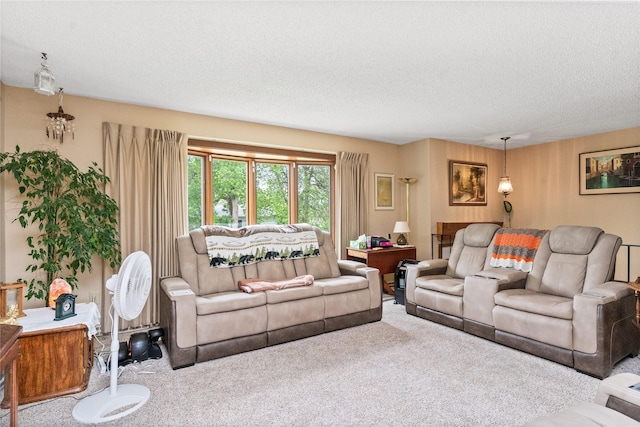 417 56th St S, Great Falls, MT 59405 - living room with carpet flooring and a textured ceiling