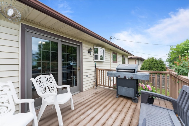 417 56th St S, Great Falls, MT 59405 - wooden terrace with a grill